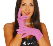 Látkové rukavice růžové