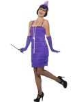 Kostým Flapper krátké šaty fialové | Velikost M 40-42, Velikost XL 48-50