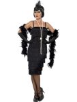 Kostým Flapper dlouhé šaty černé | Velikost L 44-46, Velikost M 40-42, Velikost S 36-38, Velikost XL 48-50, Velikost XXL 52-54