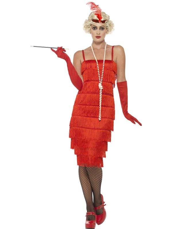 Kostým Flapper dlouhé šaty červené