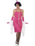 Kostým Flapper dlouhé štay růžové | Velikost XXL 52-54