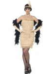 Kostým Flapper krátké šaty zlaté | Velikost L 44-46, Velikost M 40-42, Velikost S 36-38, Velikost XL 48-50